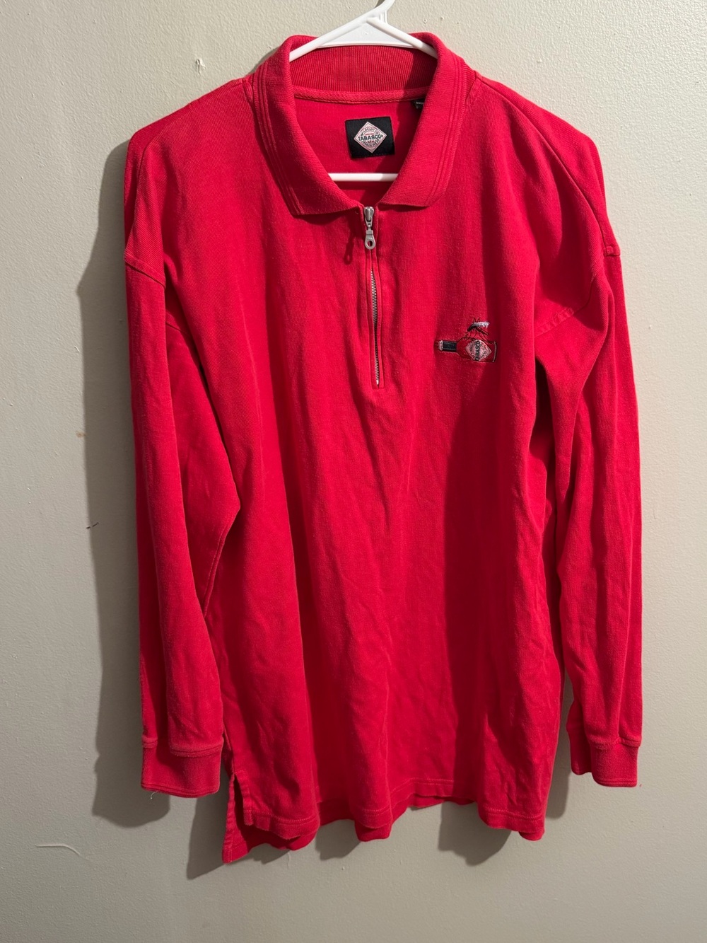 Vintage Tobasco 1/4 Zip Pullover Sweatshirt Mens Medium Embroidered 100% Cotton